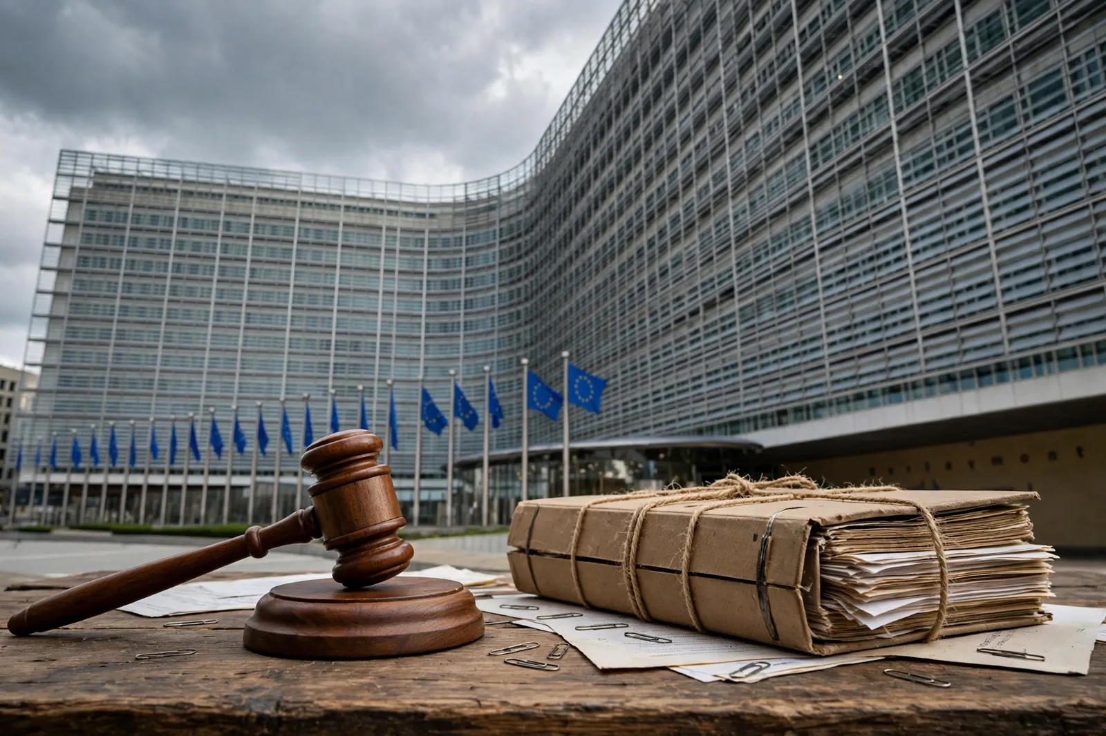 The European Commission's Berlaymont headquarters in Brussels: the 2018 Android case ended with a $5.2 billion cash payment in Q3 2026 (illustration).