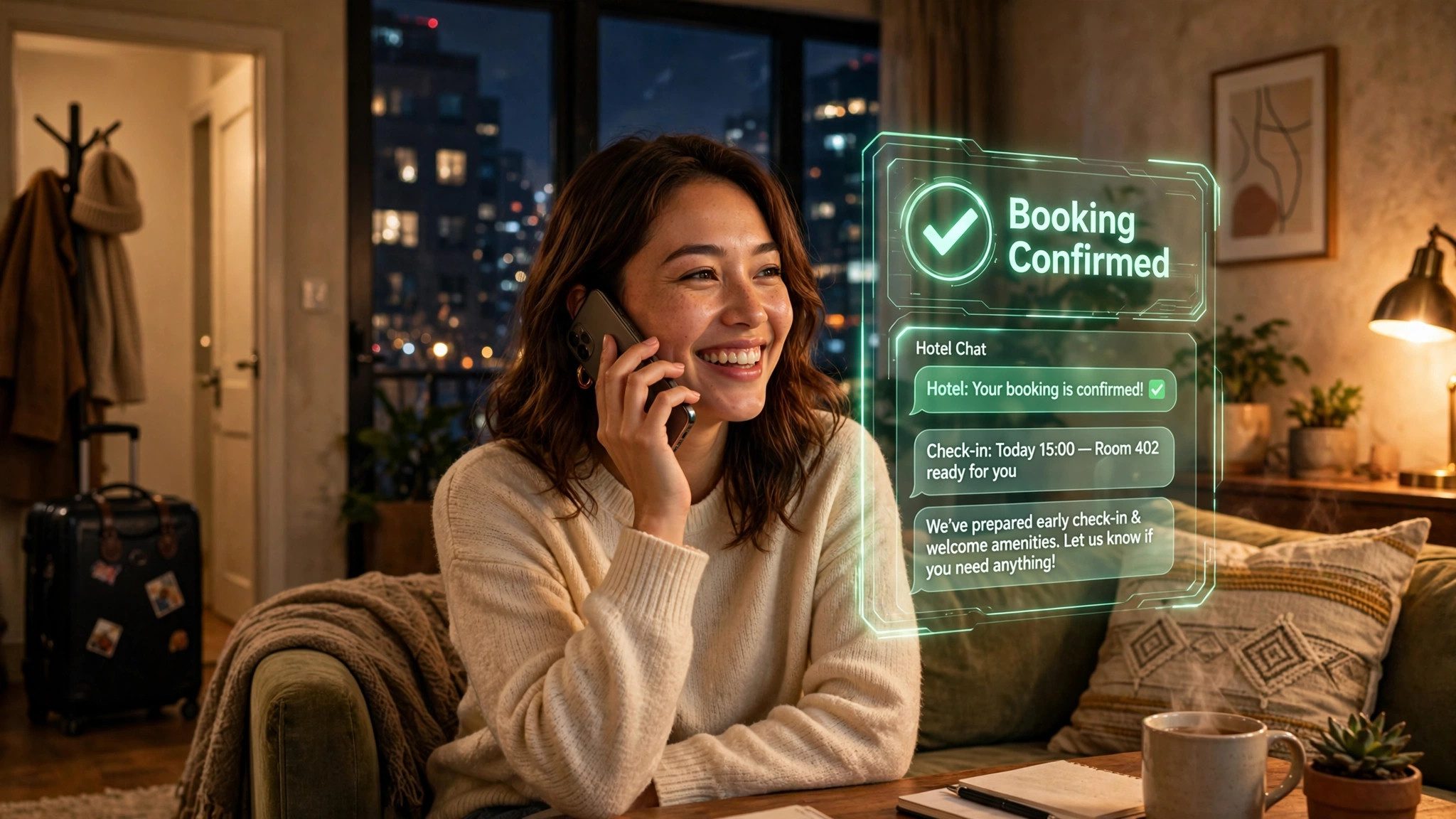 A guest messages at 11 PM, gets an answer in their own language, and books direct instead of through an OTA.