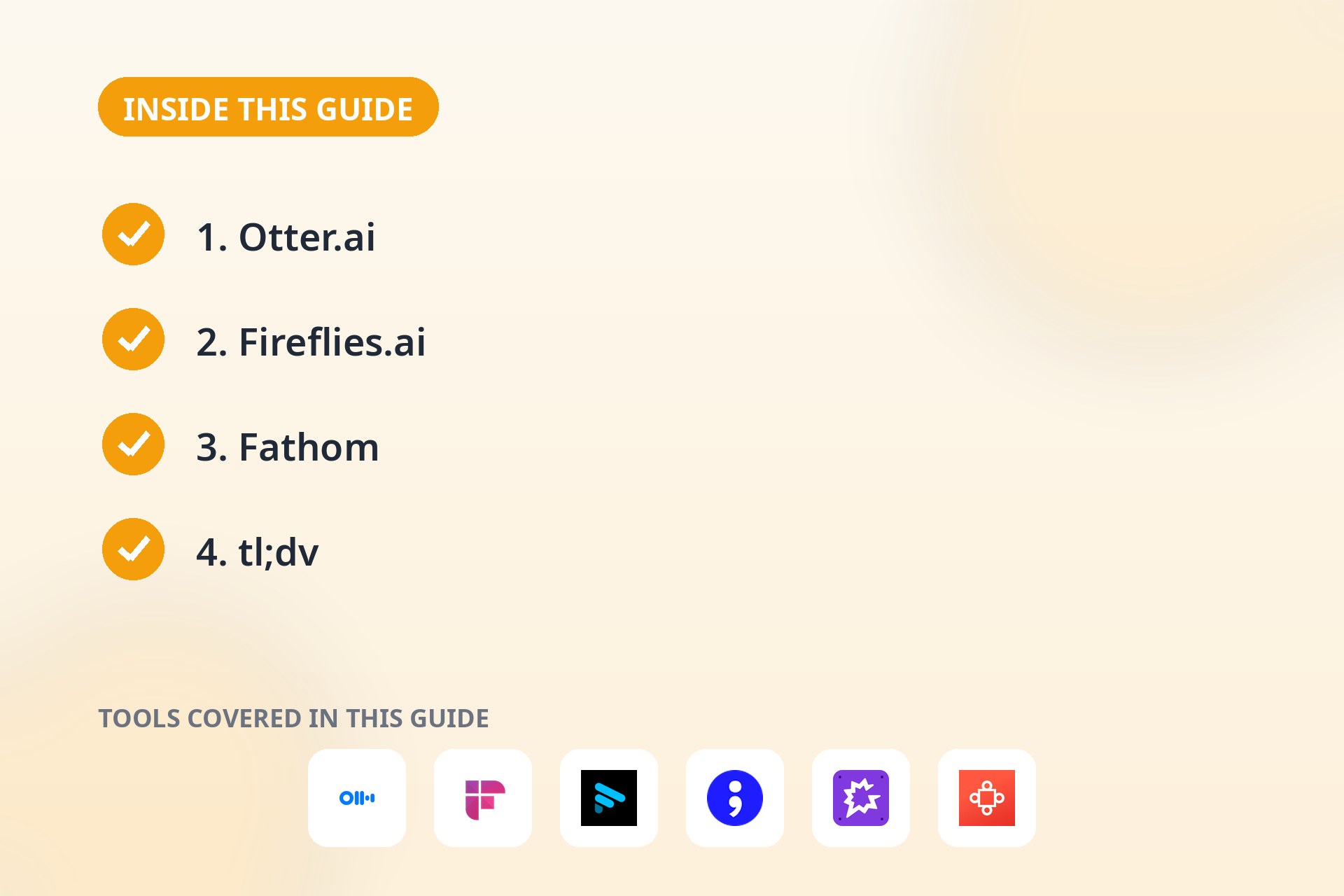 Inside this guide: the key sections covered and the tools compared.