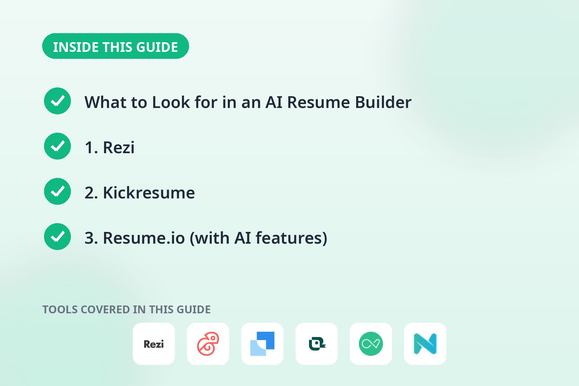 Inside this guide: the key sections covered and the tools compared.