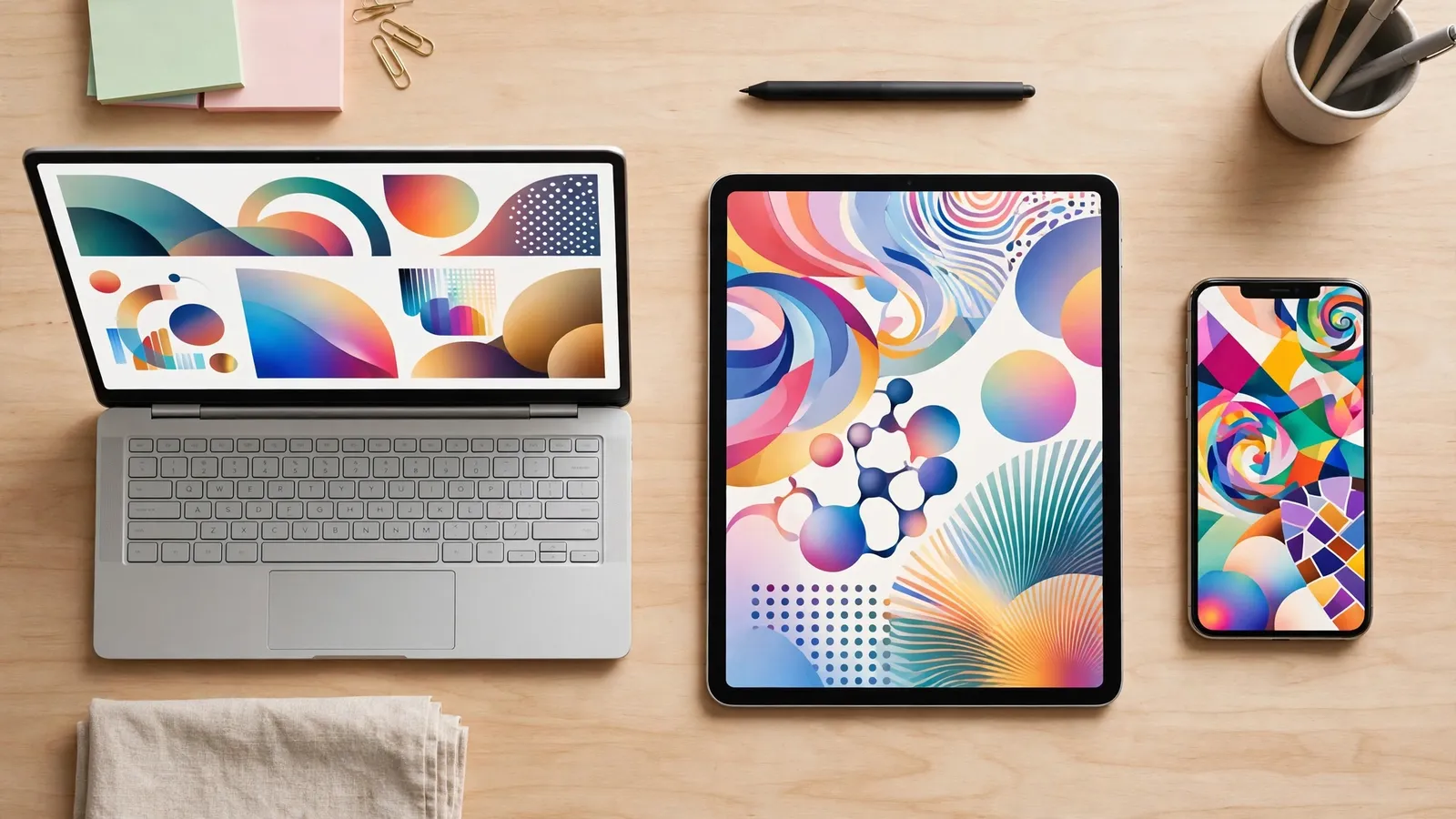 ChatGPT compared side by side with rival AI assistants on the same desk.